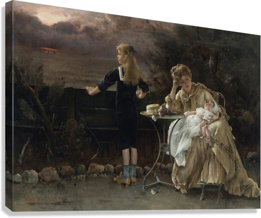 Mère Et Ses Enfants [1883] by Alfred Stevens [1823–1906] Canvas Print