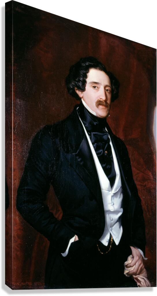 Portrait d’Edouard Caillard [1847] by Victor–Louis Mottez [1809–1897] Canvas Print