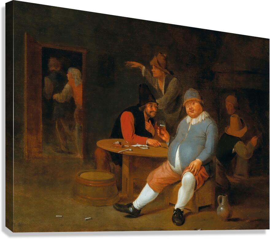 A Tavern Interior With Peasants by Pieter Harmensz. Verelst [1618–1668] Canvas Print