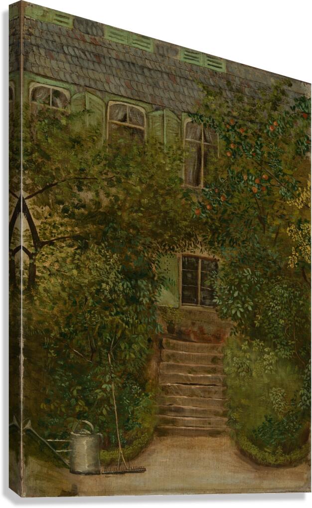 Garten eines Landhauses mit Giesskanne und Rechen [ca 1890] by Hans Thoma [1839–1924] Canvas Print