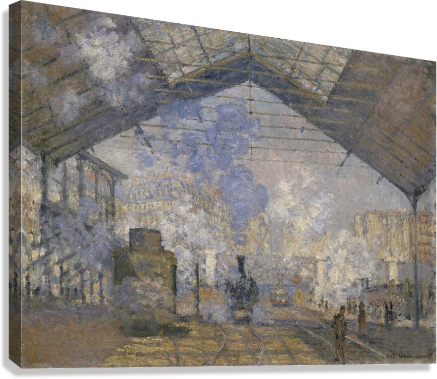 The Saint–Lazare Station [1877] by Claude Monet [1840–1926] Canvas Print