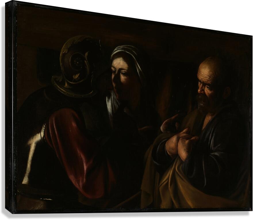 The Denial of Saint Peter [1610] by Caravaggio [1571–1610] Canvas Print