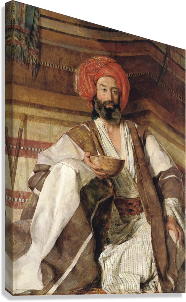 An Arab of the desert of Sinai [1858] by John Frederick Lewis [1805–1876] Canvas Print