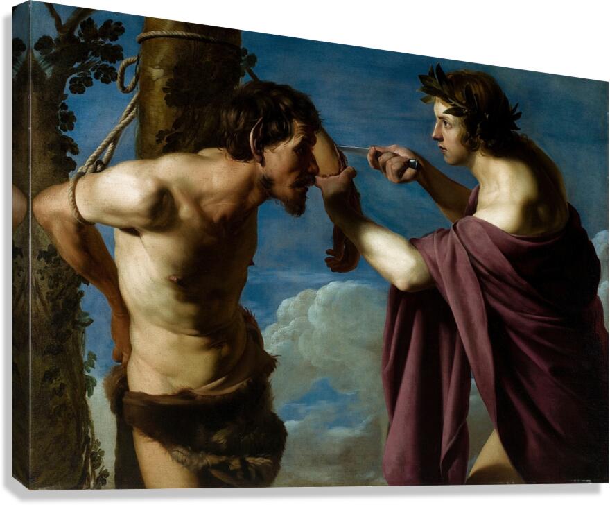 Apollo and Marsyas [1616–20] by Bartolomeo Manfredi [ca. 1580–ca. 1620] Canvas Print
