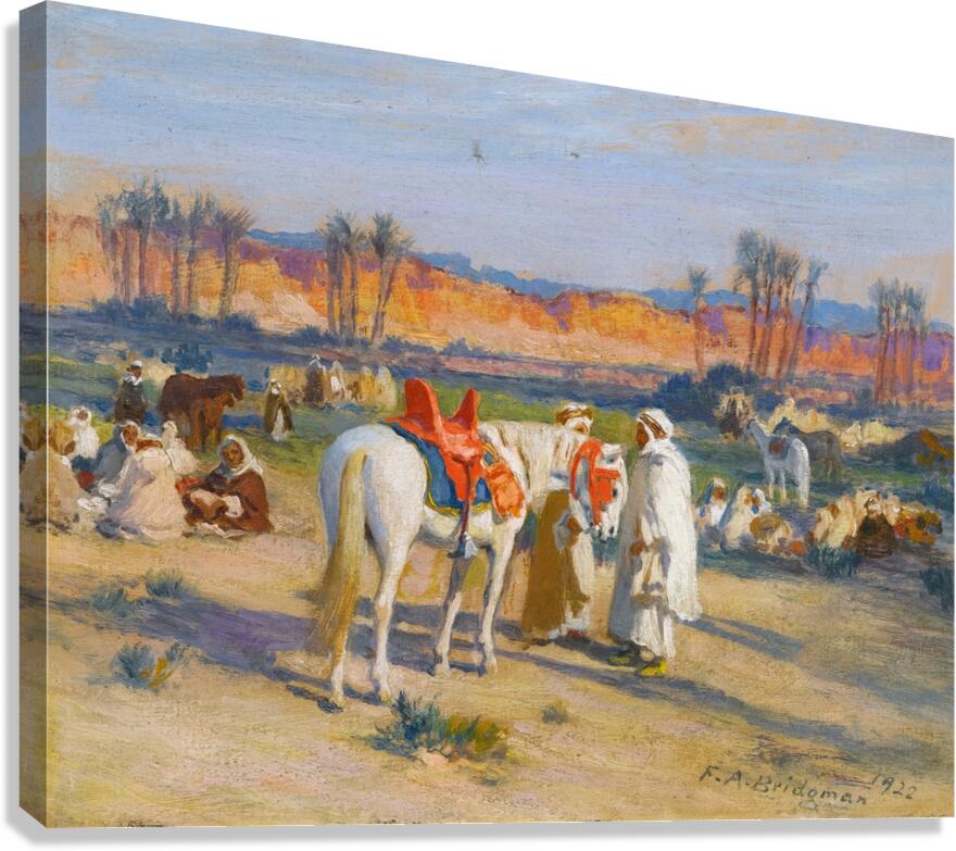 Halt In The Desert [1922] by Frederick Arthur Bridgman [1847–1928] Canvas Print