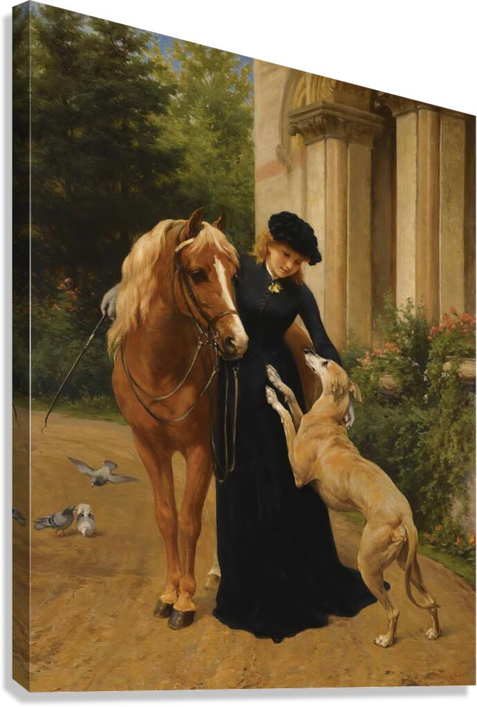 Welcome Home by George Augustus Holmes [1822–1911] Canvas Print