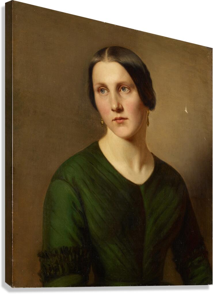 Portrait Of A Woman by Adolf Follenweider [1823–1895] Canvas Print