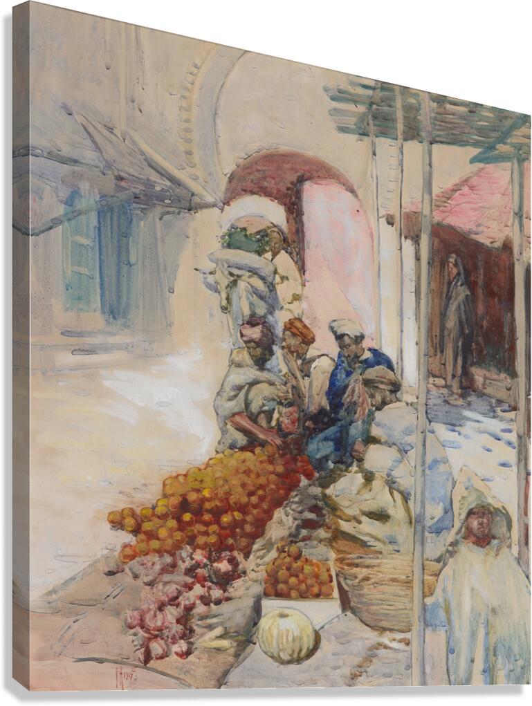 The orange sellers. Tangiers [1905] by Frances Hodgkins [New Zealander. 1869–1947] Canvas Print