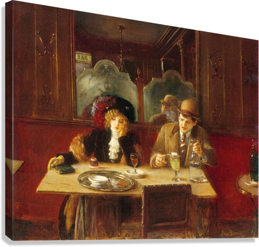 Au café. Dit l’Absinthe [1909] by Jean Béraud [1849–1935] Canvas Print