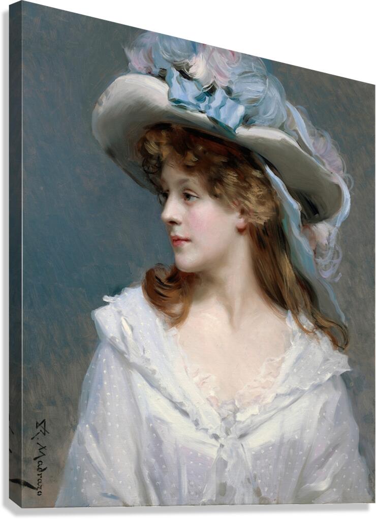 Woman In White [c. 1880] by Raimundo de Madrazo y Garreta [1841–1920] Canvas Print
