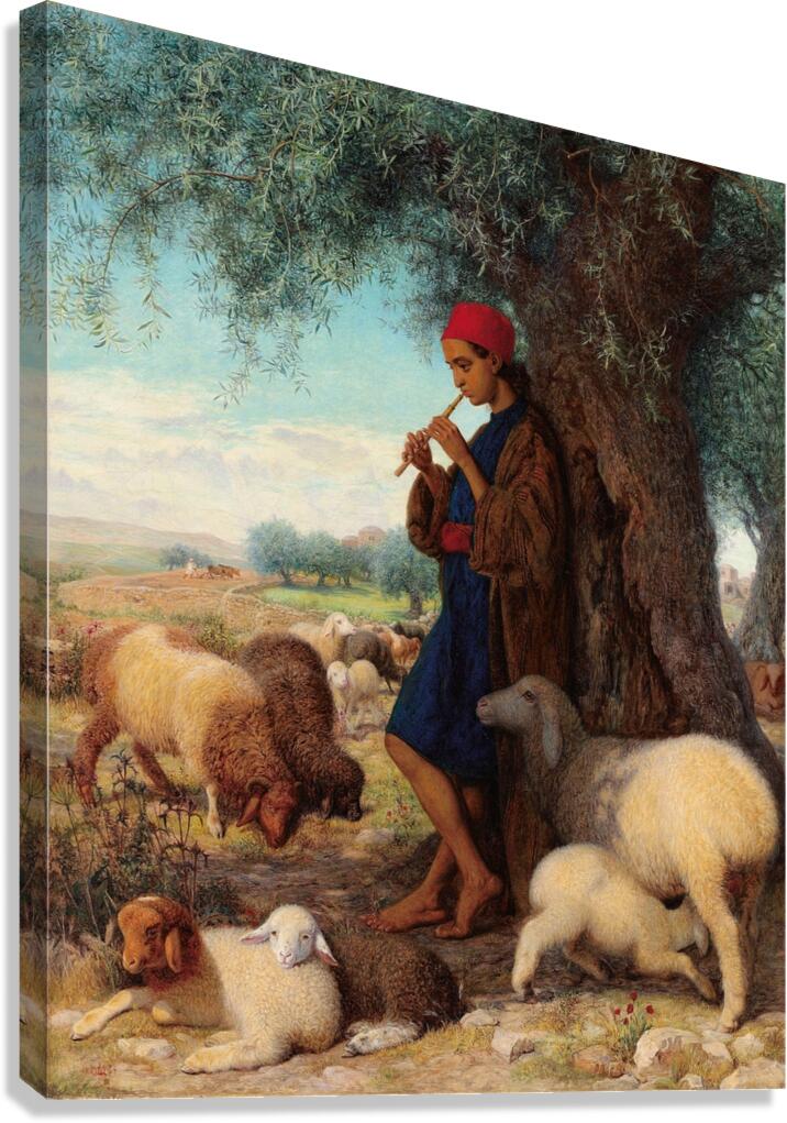 The piping shepherd [1864] by William James Webbe [1830–1904] Canvas Print