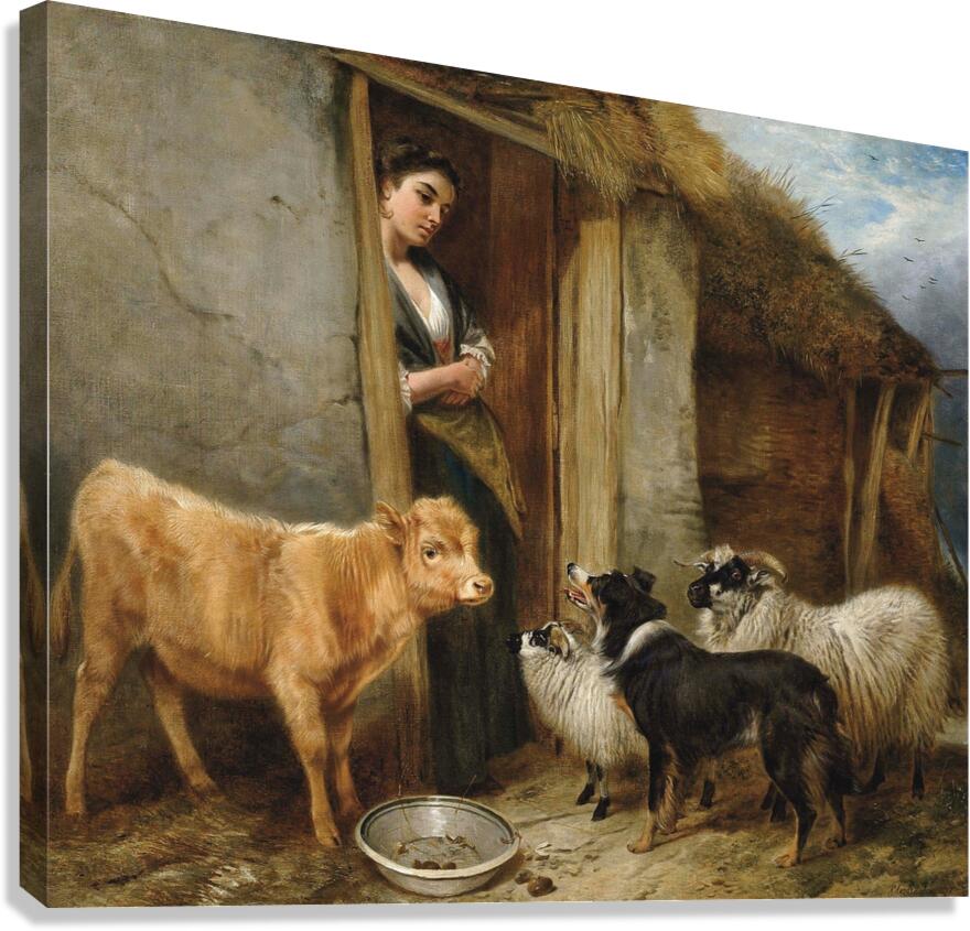 The shepherd’s home by Richard Ansdell [1815–1885] Canvas Print