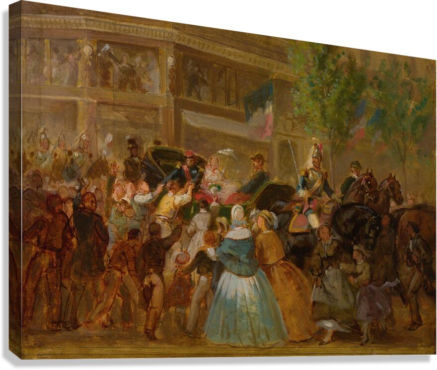 Emperor Napoleon III And Empress Eugenie In A Carriage [Mid–19th Century] by French School [16th–20th Century] Canvas Print