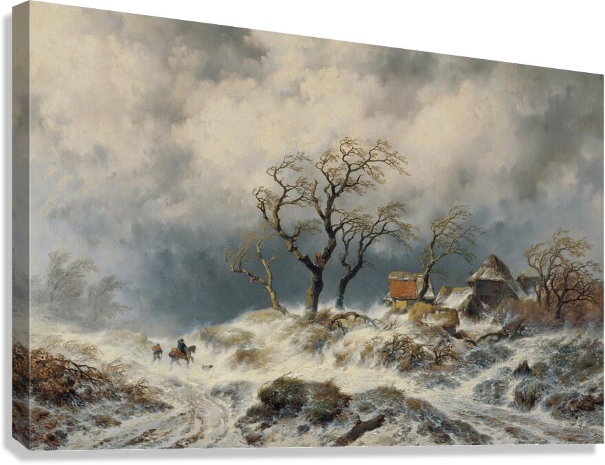 Holländische Winterlandschaft [Schneewehen] [1870] by Remigius Adrianus van Haanen [1812–1894] Canvas Print