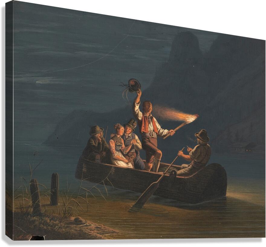 Nächtliche Überfahrt by Carl Friedrich Moritz Müller [1807–1865] Canvas Print