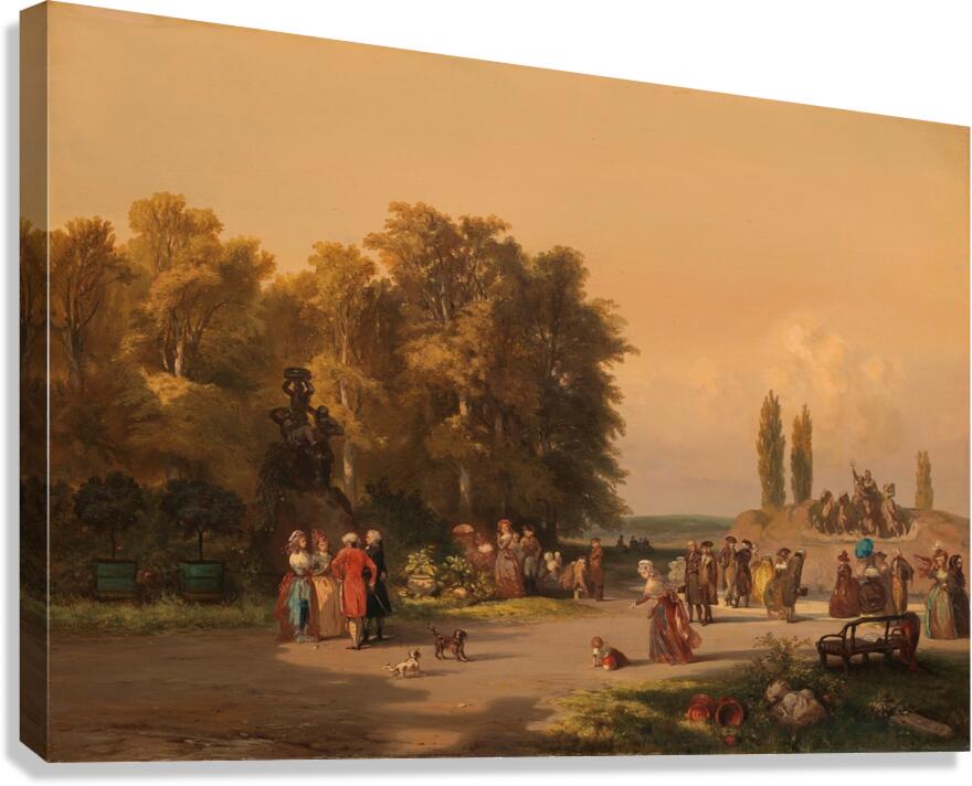 Park in the Vicinity of Paris [1848] by Charles Rochussen [1814–1894] Canvas Print