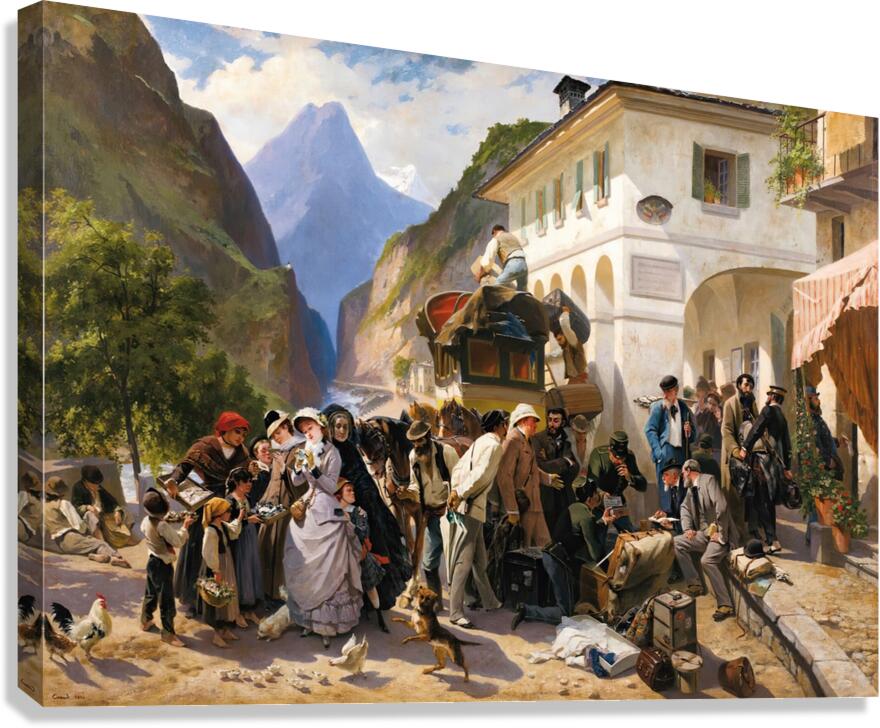 La Douane Italienne au Simplon [1880] by Eugène Giraud [1806–1881] Canvas Print