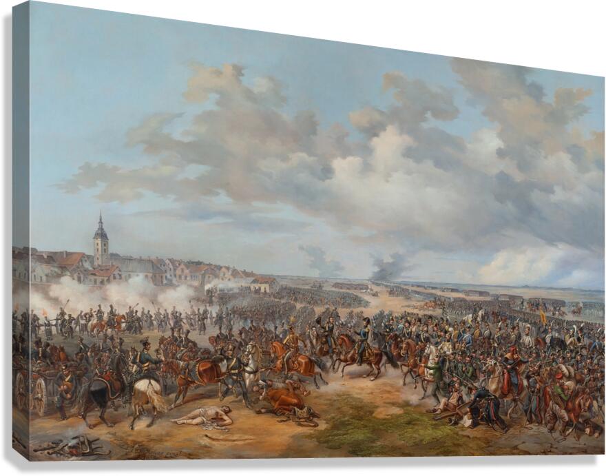 Swedish Troops Assaulting the Town Gate of Leipzig. October 19. 1813 [1853] by Alexander Wetterling [1796–1858] Canvas Print