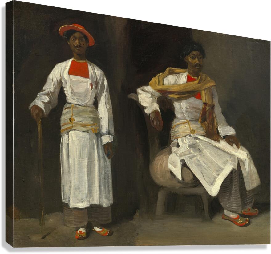 Two Studies of an Indian from Calcutta.Seated and Standing [c. 1823–1824] by Eugène Delacroix [1798–1863] Canvas Print