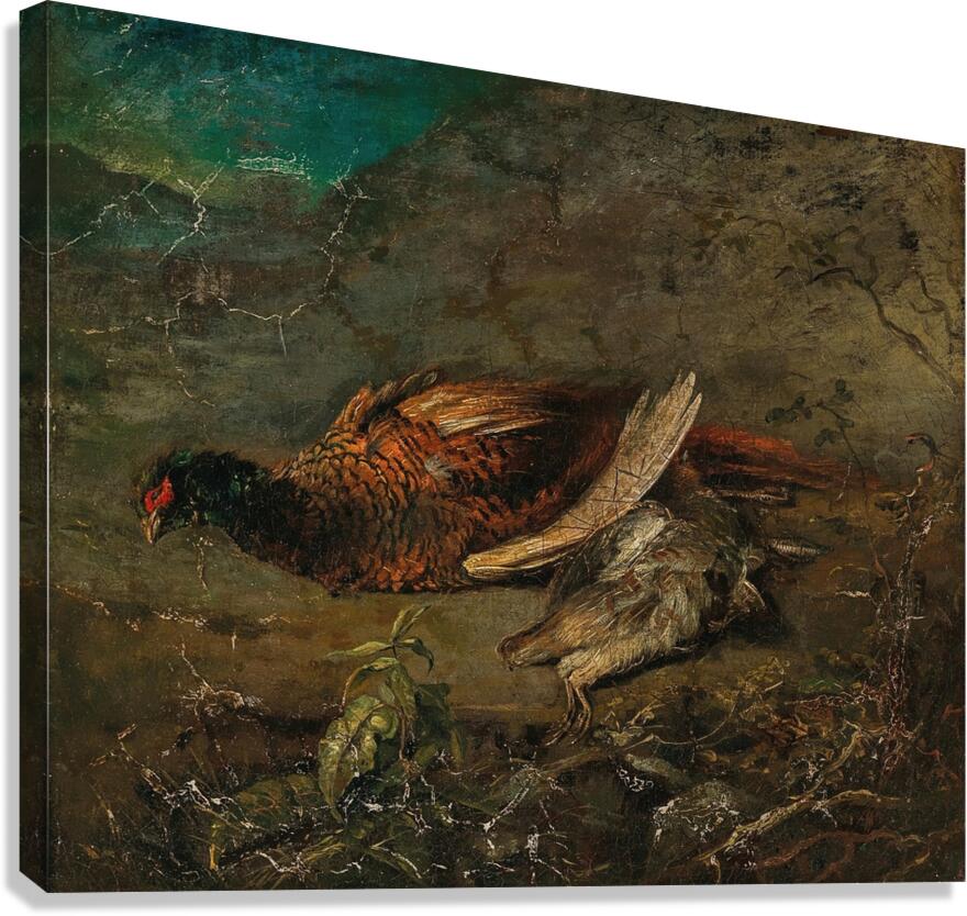 Stillleben mit Fasan und Schnepfe by Carl Spitzweg [1808–1880] Canvas Print