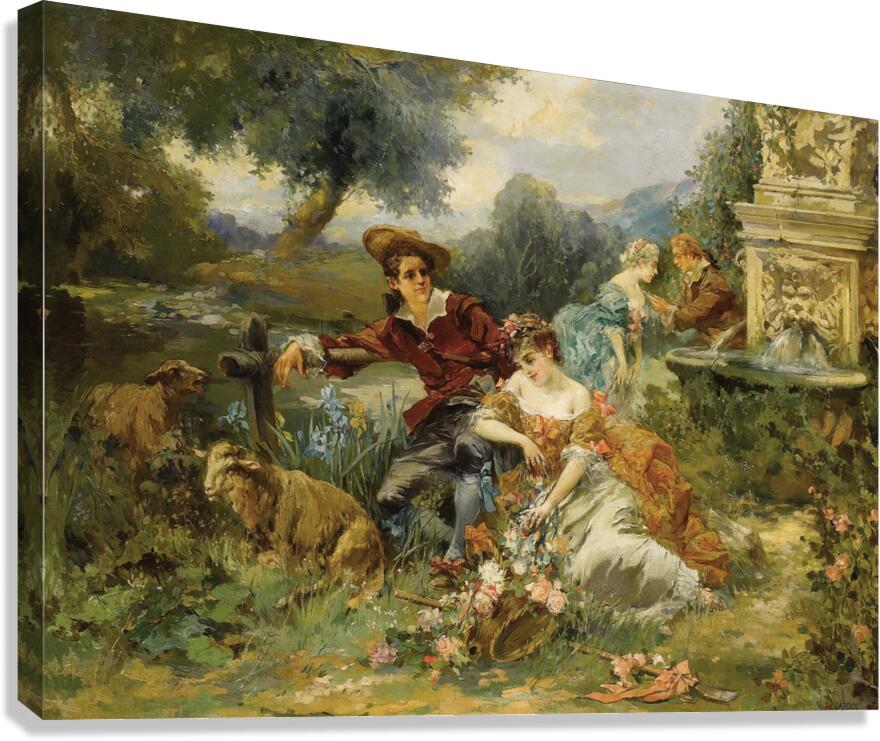 Fête Champêtre by Vicente García De Paredes [1845–1903] Canvas Print