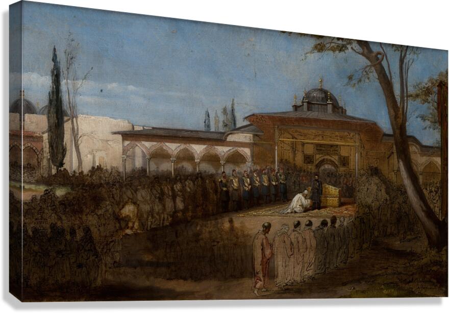 Scene with the Sultan [1865–1876] by Stanisław von Chlebowski [1835–1884] Canvas Print