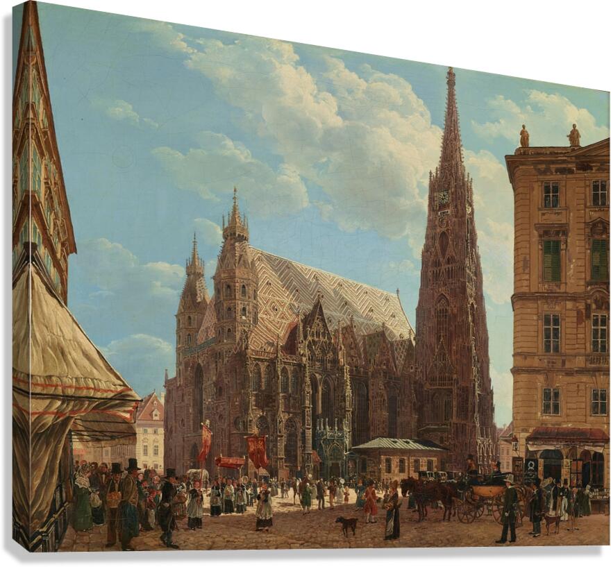 Der Stephansdom in Wien [1832] by Rudolf von Alt [1812–1905] Canvas Print