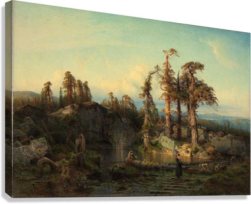 Tarn in Telemark [1852] by August Cappelen [1827–1852] Canvas Print