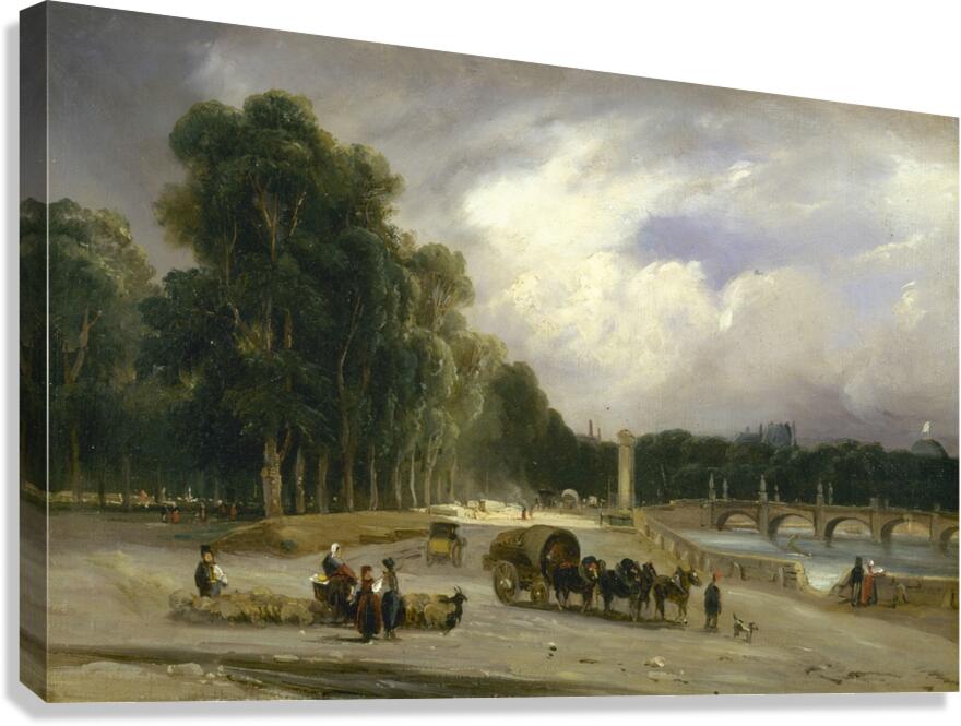 Le Cours–la–Reine [1828] by Théodore Gudin [1802–1880] Canvas Print