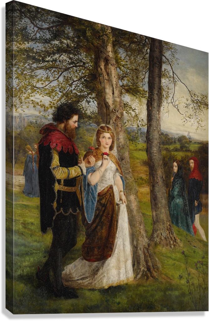 Sir Launcelot And Queen Guinevere by James Archer [1822–1904] Canvas Print