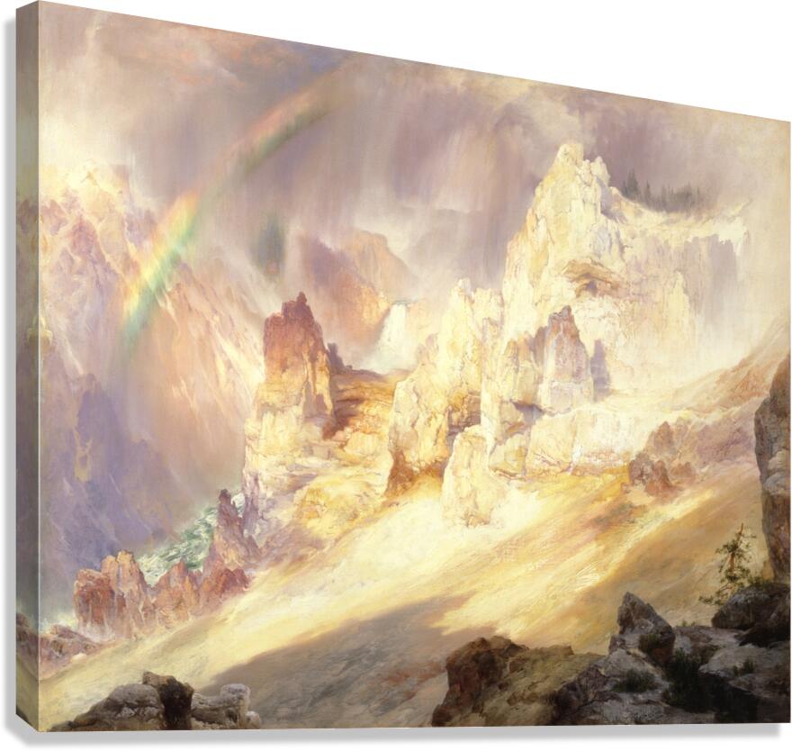 Rainbow Over The Grand Canyon Of The Yellowstone [1900] by Thomas Moran [1837–1926] Canvas Print