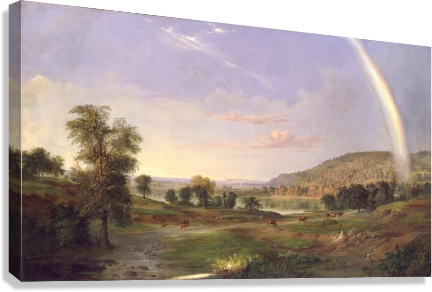 Landscape with Rainbow [1859] by Robert S. Duncanson [1821–1872] Canvas Print