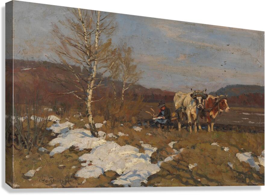 Die Vesperpause [1904] by Otto Strützel [1855–1930] Canvas Print