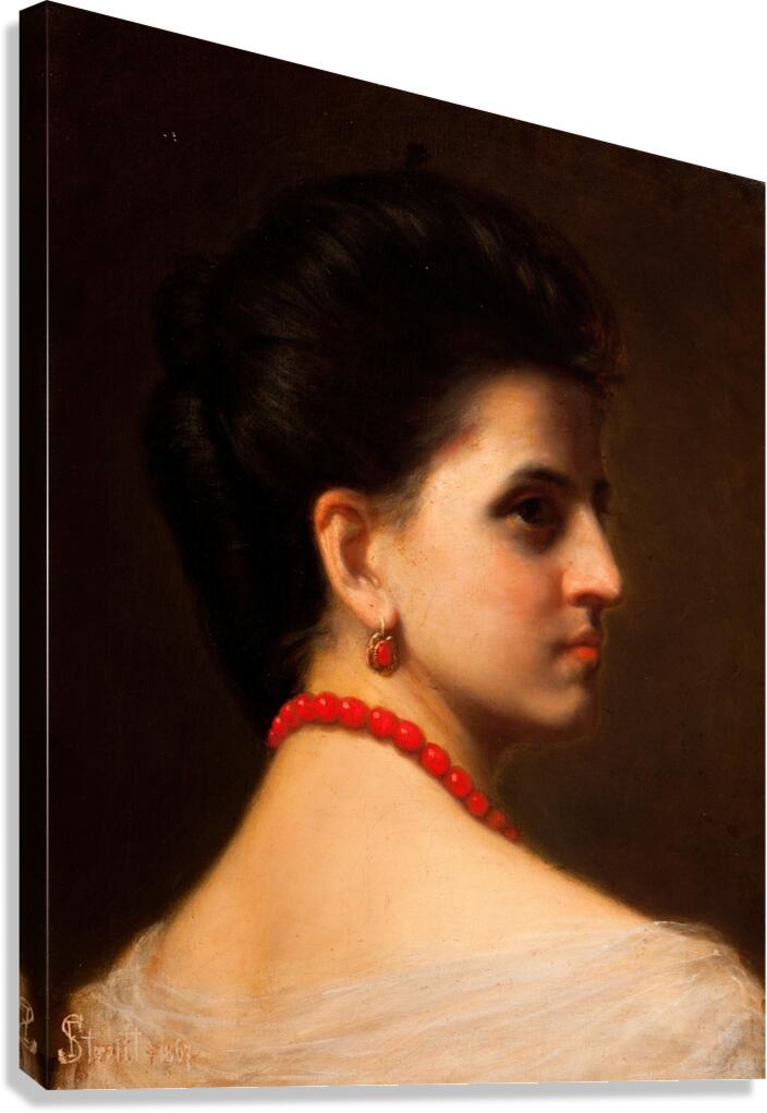 Portrait of Wanda Monné [1867] by Franciszek Streitt [1839–1890] Canvas Print