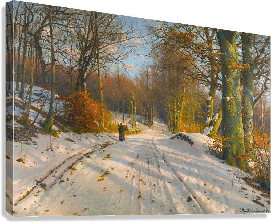 Winter Landscape [1917] by Peder Mørk Mønsted [Danish . 1859–1941] Canvas Print