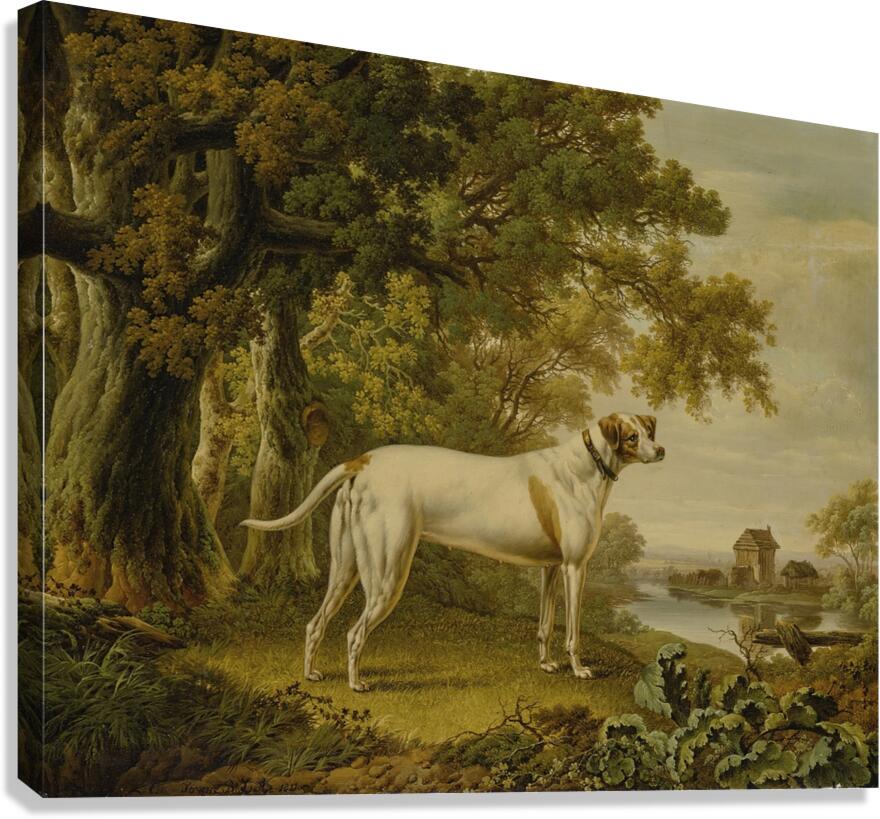 An English Pointer In A Landscape [1811] by Charles Towne [1763–1840] Canvas Print