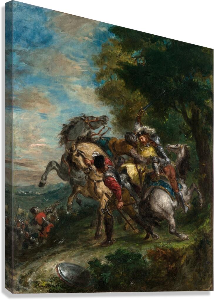 Weislingen Captured by Götz’s Men [1853] by Eugène Delacroix [1798–1863] Canvas Print