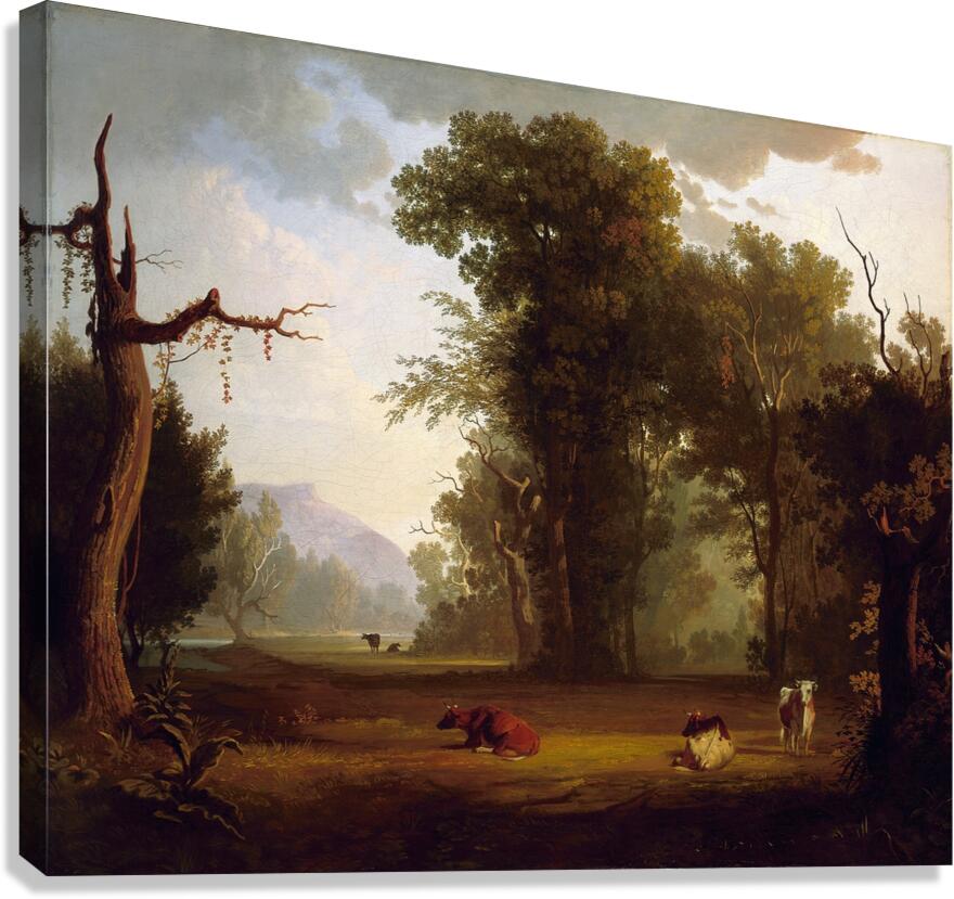 Landscape with Cattle [1846] by George Caleb Bingham [1811–1879] Canvas Print