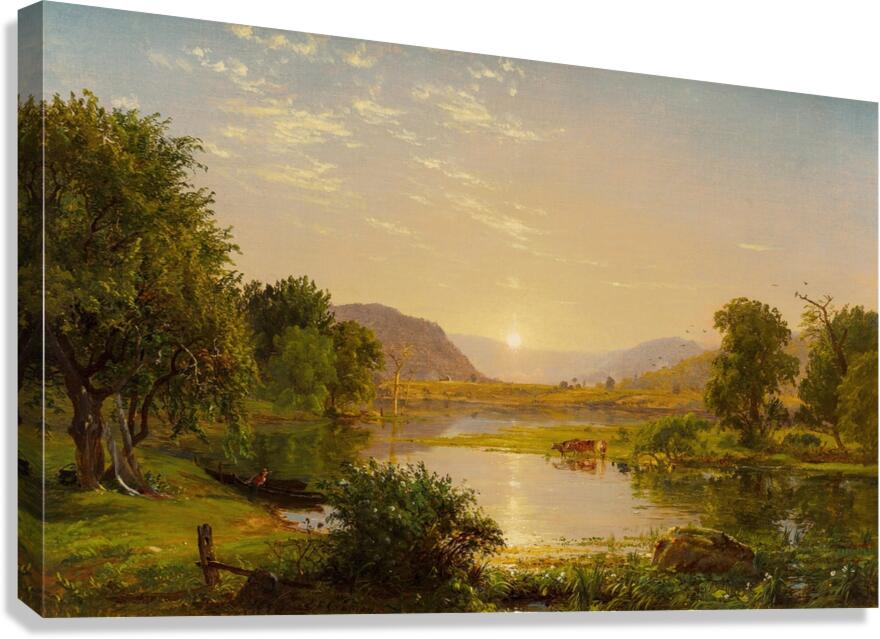 Preparing the Boats at Greenwood Lake [1858] by Jasper Francis Cropsey [1823–1900] Canvas Print