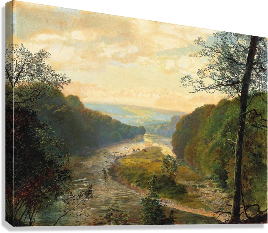 The Wharfe valley. With Barden Tower beyond [1870s] by John Atkinson Grimshaw [1836–1893] Canvas Print