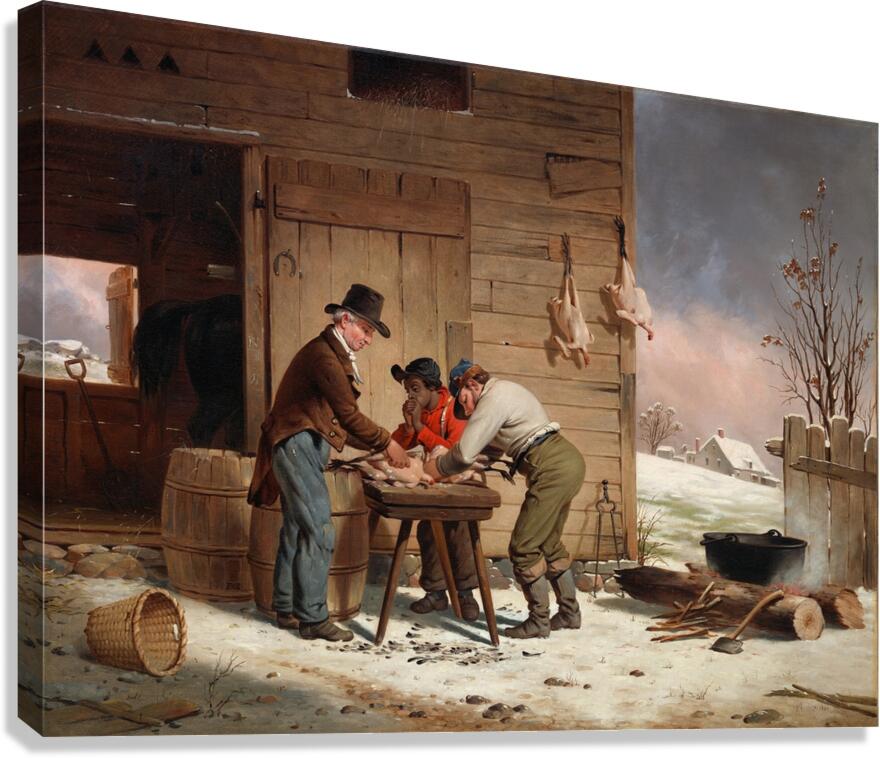 Preparing for Christmas [Plucking Turkeys] [1851] by Francis William Edmonds [1806–1863] Canvas Print