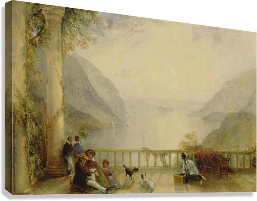 Figures on a Balcony. Probably at Westpoint [ca. 1843] by Thomas Creswick [1811–1869] Canvas Print