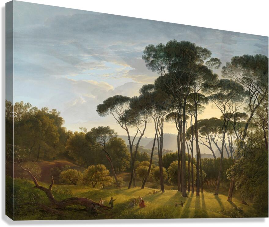 Italian Landscape with Umbrella Pines [1807] by Hendrik Voogd [1768–1839] Canvas Print