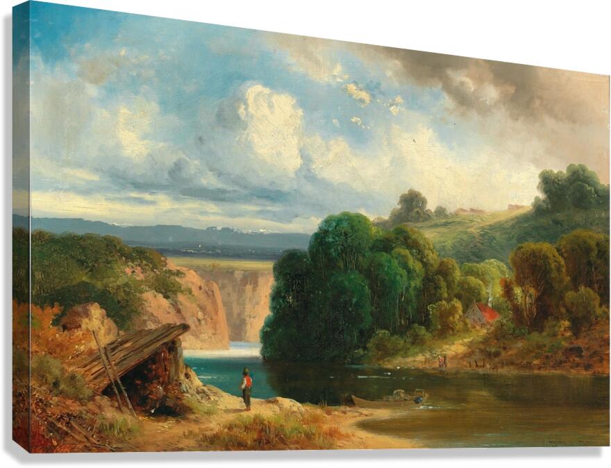 A River Valley by Anton Doll [1826–1887] Canvas Print
