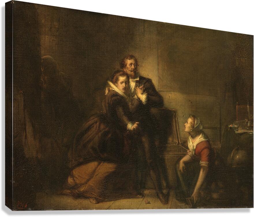 Hugo de Groot escapes in a bookcase from Loevestein Castle. Anno 1621 [1837–1897] by Johannes Hinderikus Egenberger [1822–1897] Canvas Print