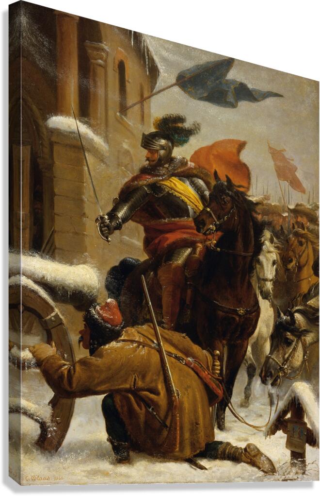 Johann de Werth’s Überfall bei Tuttlingen 1643 [1866] by Karl von Blaas [1815–1894] Canvas Print