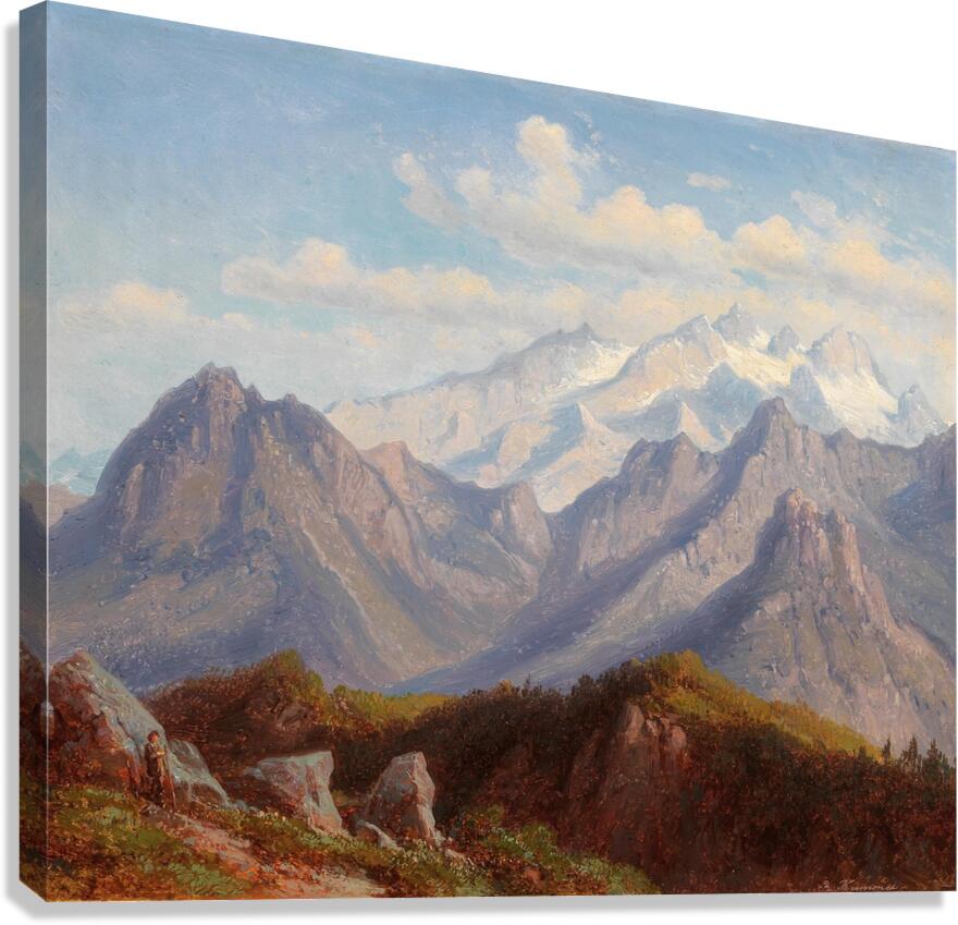 Blick vom Schafberg auf den Dachstein by Robert Kummer [1810–1889] Canvas Print