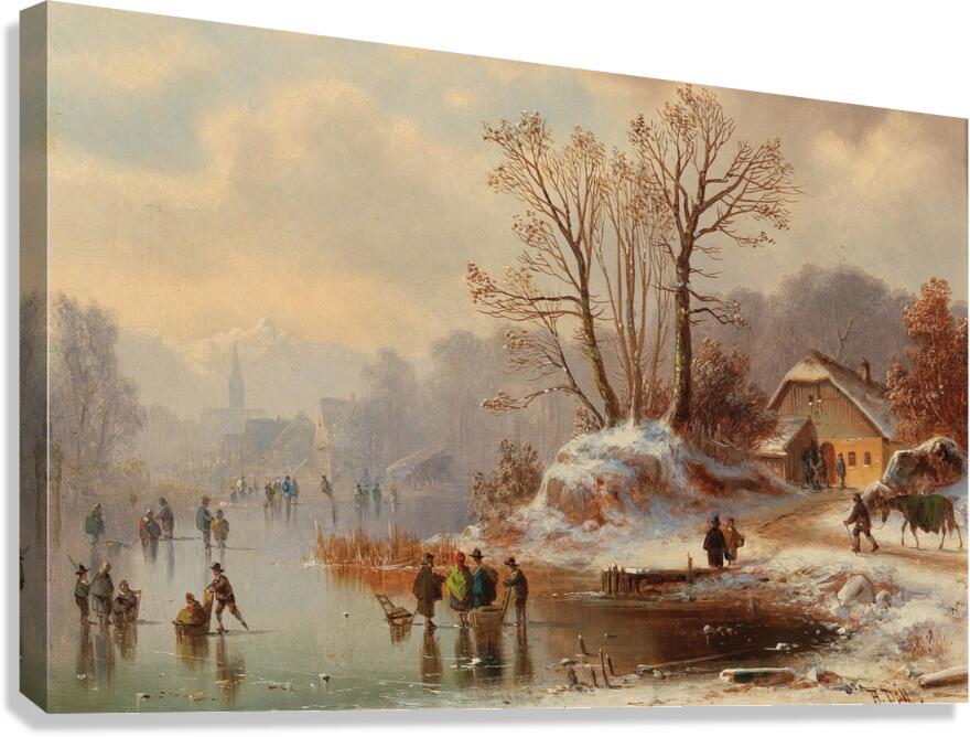 Scene near Uffing on the Staffelsee by Anton Doll [1826–1887] Canvas Print