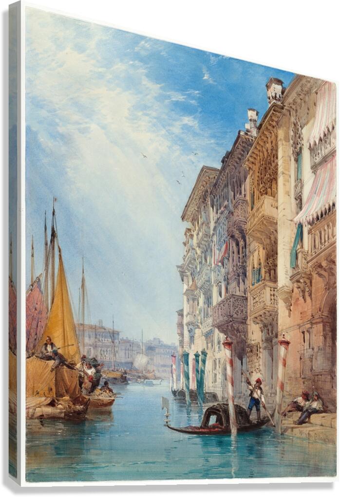 A Gondola on the Grand Canal. Venice [1866] by William Callow [1812–1908] Canvas Print