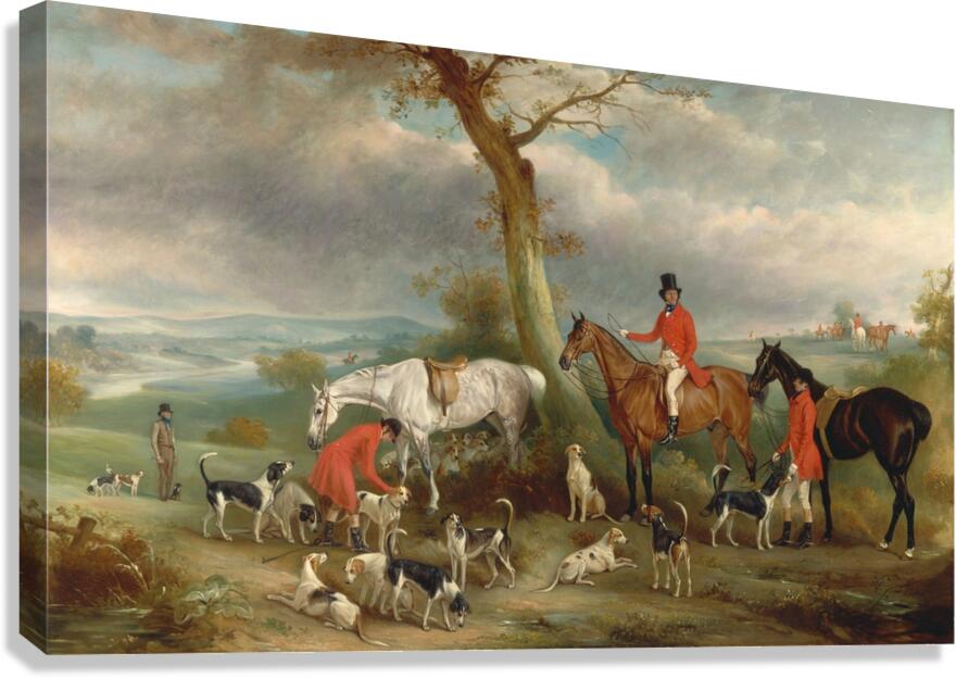 Thomas Wilkinson. M.F.H.. With the Hurworth Foxhounds [1846] by John Ferneley [1782–1860] Canvas Print